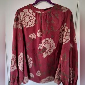 Payal Pratap for Anthropologie 'Rhododendron' Blouse 16 Floral Embroidery Boho